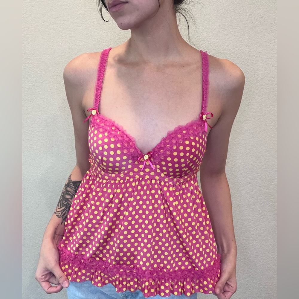 “Just Sexy” Y2K Polka Dot Lingerie Top